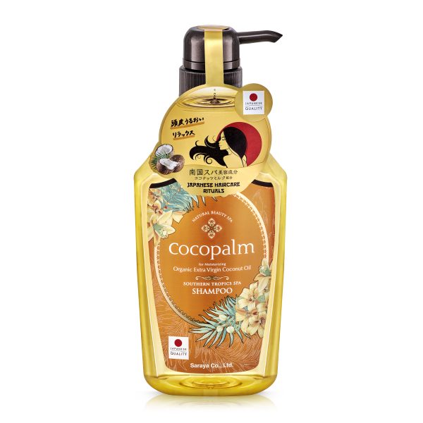 Regenerujący szampon do włosów z organicznym olejem kokosowym i hibiskusem Cocopalm, 600 ml